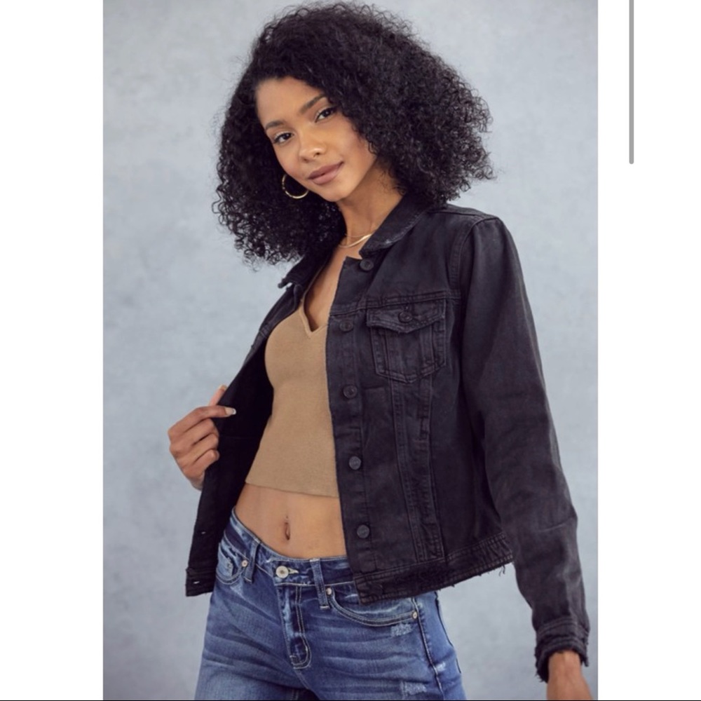 New- Rumors• Kancan Distressed Denim Jacket - Picture 1 of 10